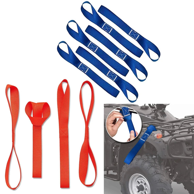 6pcs 15.9inch/40.5cm Soft Loop Tie Down Straps For Securing Cargo ATV UTV Motorcycles Scooters Dirt Bikes Lawn Garden Equipment