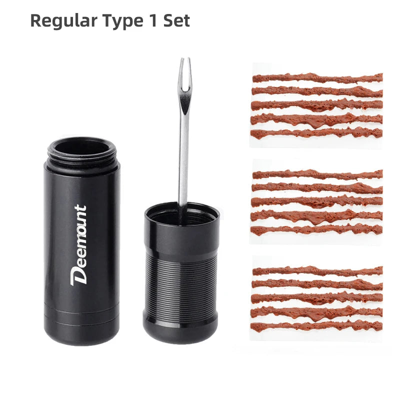Deemount original Bicycle Tubeless Tire Repair Tool Tyre Drill Puncture for Urgent Glue Free Repair Optional Rubber Stripe