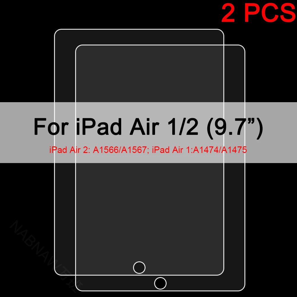 2PCS Tempered Glass Screen Protector for iPad 9 8 7 6 10 Air 5 4 3 2 Mini iPad 10.2 9.7 10. 5 10.9 11 New iPad Pro 2022 2021 20