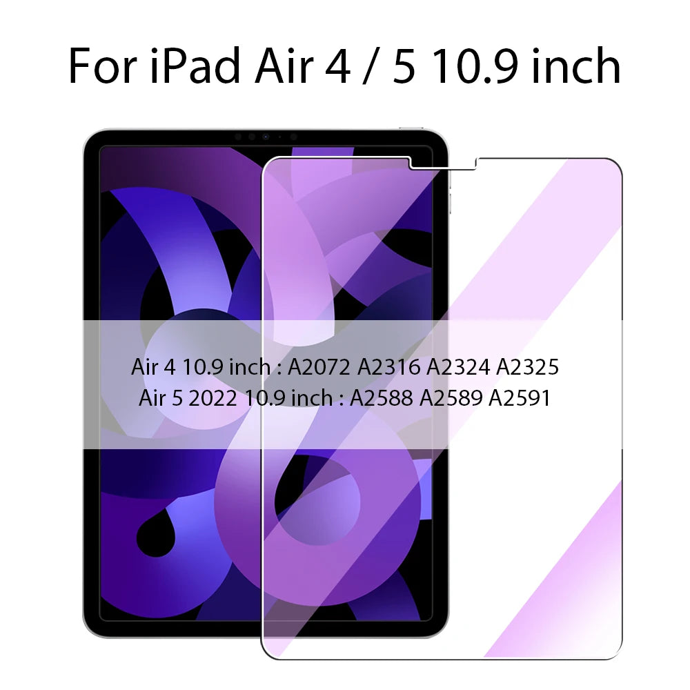 Tempered Glass For Ipad Pro 11 12.9 13 2024 10th 9th Gen Screen Protector For Ipad Air 5 4 Mini 6 10.9 10.2 Film Anti Blue Light