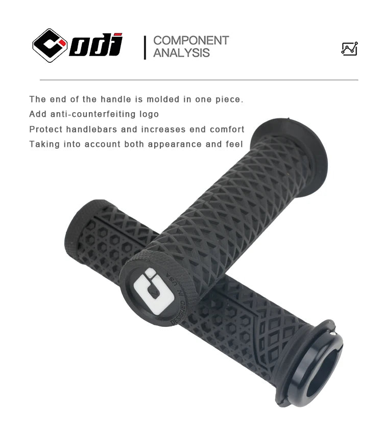 ODI VS-21 MTB Handlebar Grips Silicone Lock-On Bicycle Cover Updated Waffle Pattern Anti-slip Shock Absorption Handle Parts