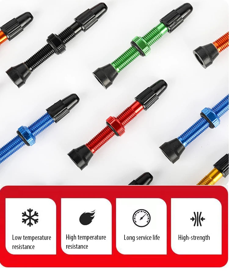 2pcs/bag Bicycle Bike Tubeless Presta Valves Stems Aluminium Alloy 40mm 44mm 48mm 60mm 80mm with Valve Core Removal Tool