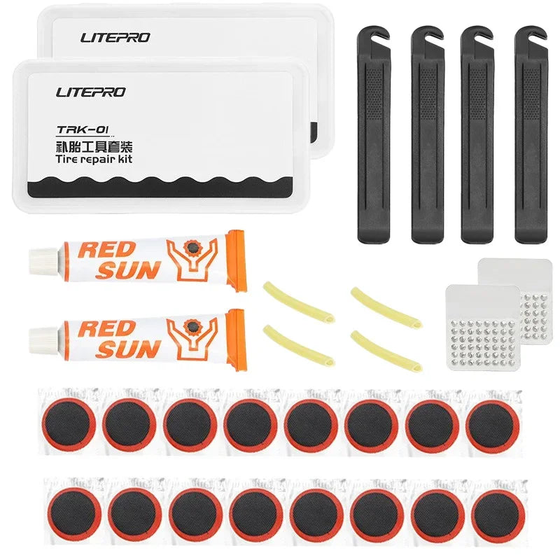 Bicycle tire repair kit 15pcs Cycling Inner Tube Puncture Patch Kits with repair patch Glue tire repair Bicycle accessories