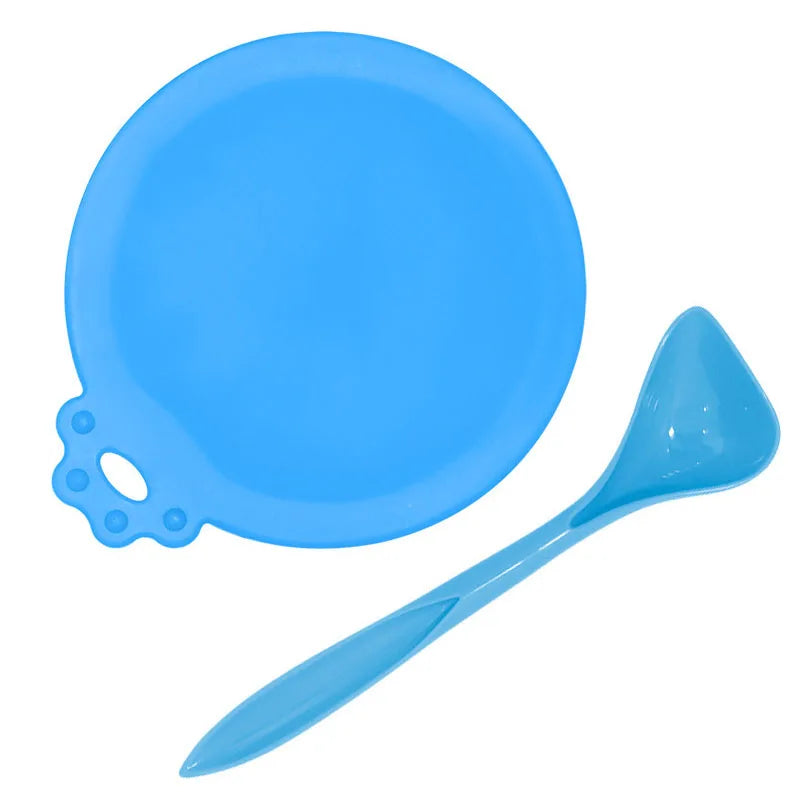 2pcs/set Reusable Pet Food Can Cover and Spoon Portable Dogs Cat Storage Tin Cap Lid Seal Cover Health Pet Supplies Pet Lids Can