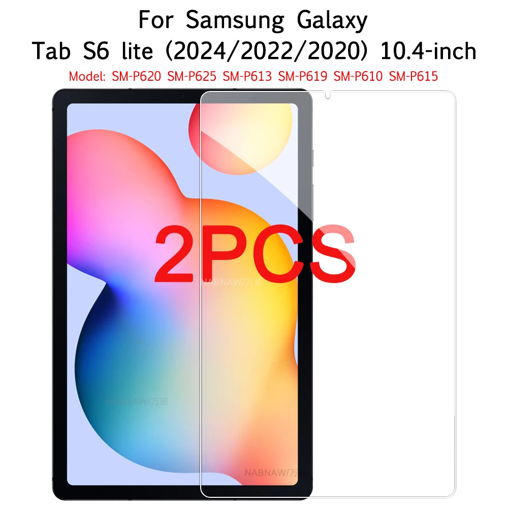 2PCS HD Scratch Proof Tempered Glass Screen Protector For Samsung Galaxy Tab A8 A7 lite A9 Plus S9 FE S8 S7 S5e S6 lite 2024