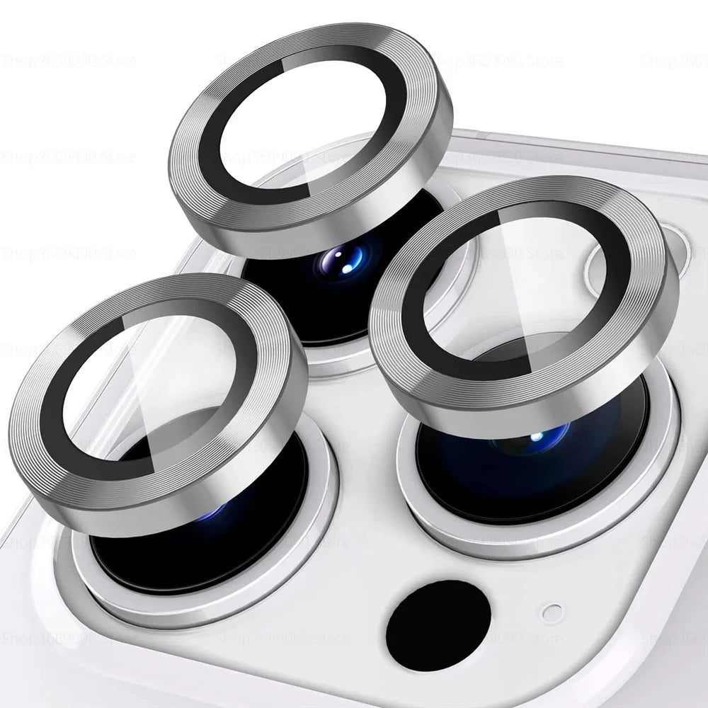 3-2PCS Camera Lens Protector For iPhone 16 Pro Max 16Pro 16Plus Metal Ring Protector Glass For iPhone 14 15 Plus Camera Lens