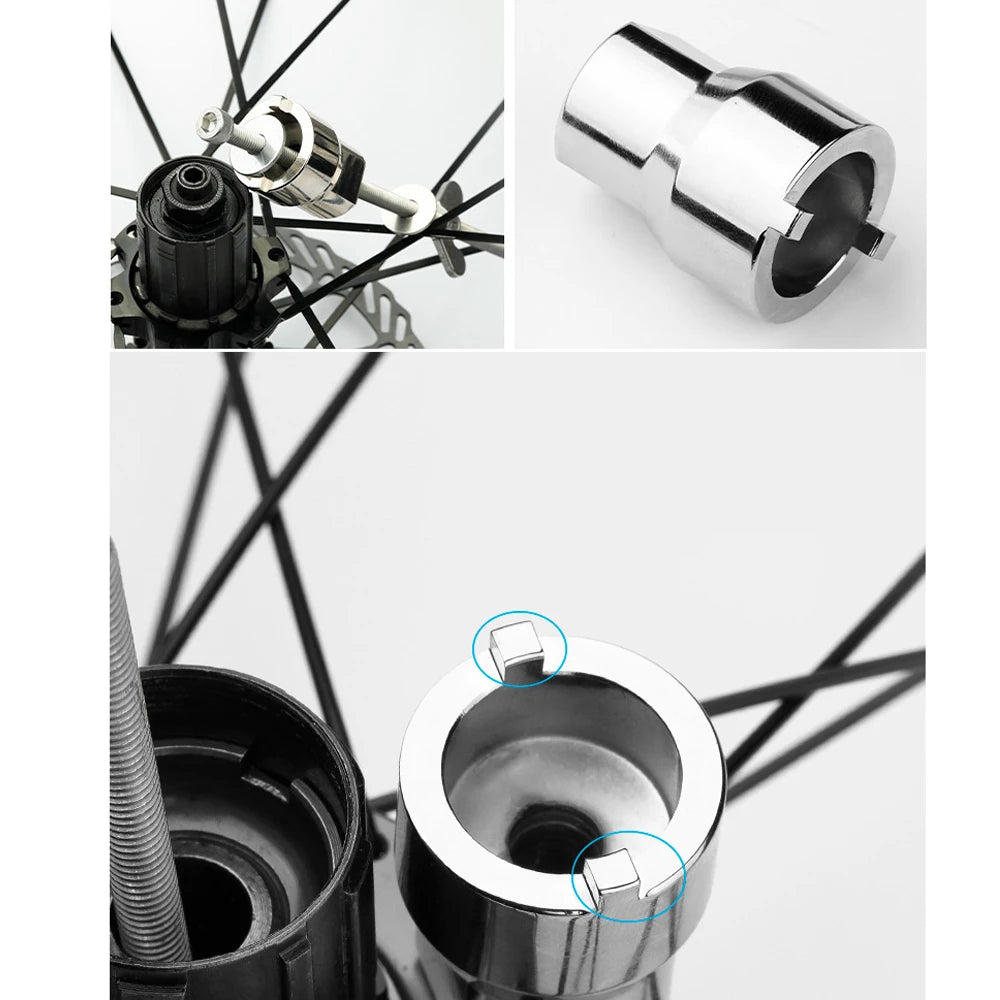 Bicycle Freehub Remover Hub Body Installer Slotted Socket Wrench Hub Remover Repair Tools 4 pcsO-rings Special-shaped Tool Hook