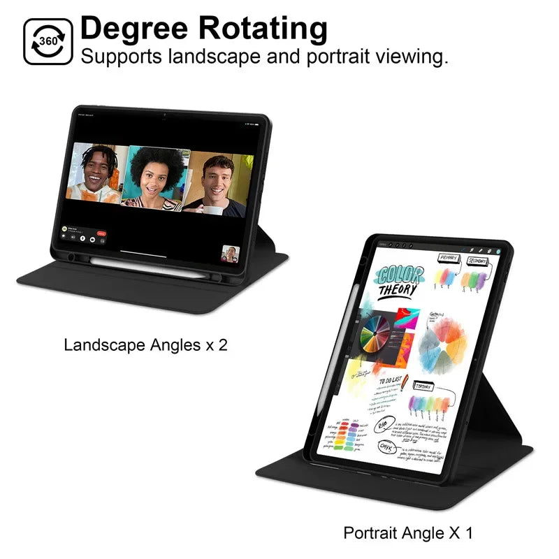 360 Rotation Cover For Redmi Pad Pro Case 12.1 inch with Pencil Holder Cover For Redmi Pad Pro Poco Pad 12 1 2024 Tablet Case