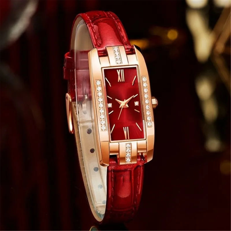 Little Green Watch Women's Watch Diamond Set Quartz Small Square Watch