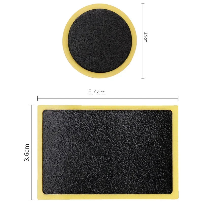 50pcs Bicycle Glue-free Tire Patches Round Square Rubber Quick Repairing Tyre Patch Tool Portable Tire Puncture Repair Patch
