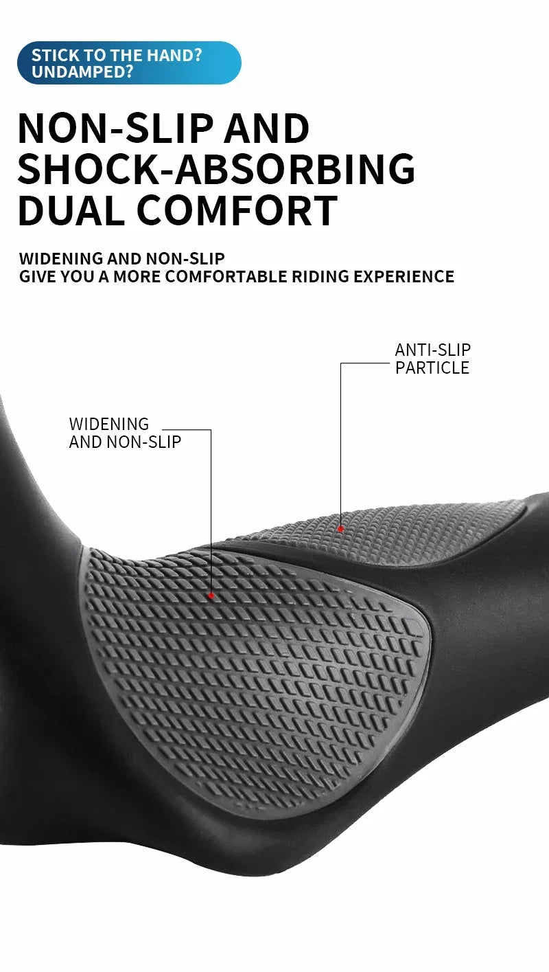 BUCKLOS Bike Handlebar Grips Ergonomics with Extended Bar Non-slip Rubber Bike Grips Durable MTB Cuffs Bicycle Accessories