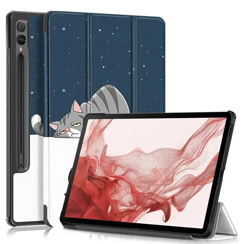 For Samsung Tab S10 Plus Case 12.4" Trifold Magnetic Leather Stand Hard Smart Cover For Galaxy Tab S10 Plus S10+ Case X820 X826
