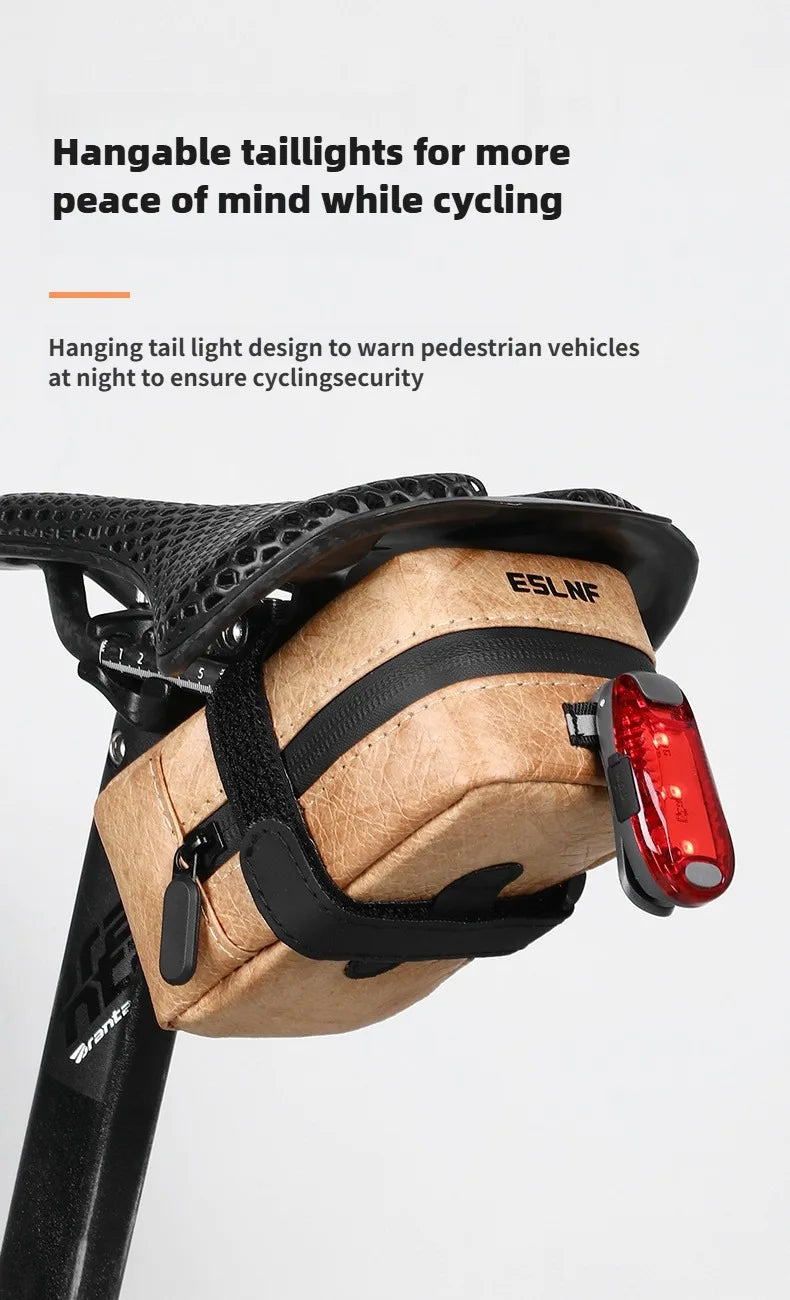 ESLNF Bicycle Bag Tail Rear Cycling Rear Seat DuPont paper Waterproof Saddle Bag MTB Road Bicycle Storage Bag Bike Accessories