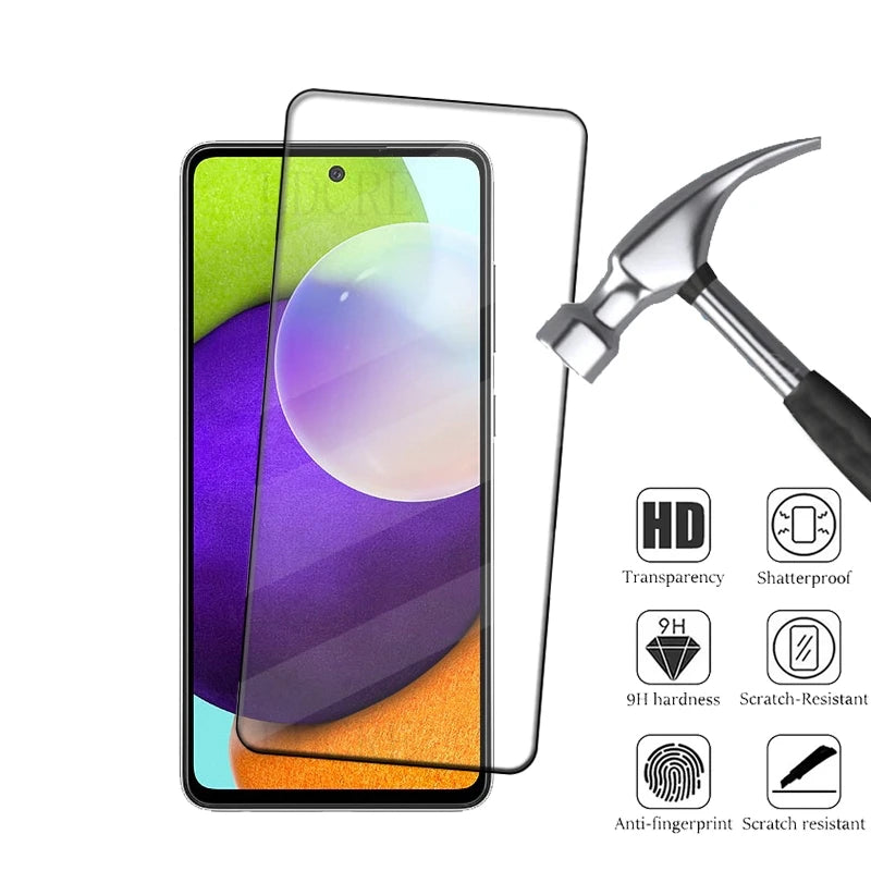 4Pcs For Samsung A52 Glass Samsung Galaxy A52 Tempered Glass 9H Protective Full Cover Glue For Screen Protector Samsung A52 A 52