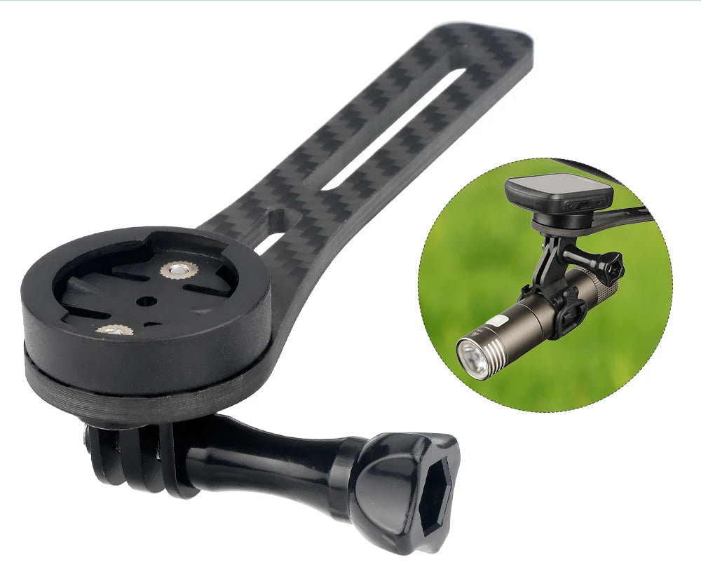 Bicycle Integrated Handlebar Computer Bracket for Garmin Bryton Wahoo Road Bike Speedometer Headlight Carbon Fiber Mount Stand