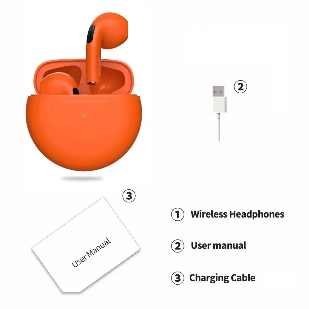 Air Pro 6 TWS Wireless Bluetooth Headset 5.3 Headphone Mini Earphone with Mic Charging Box for Xiaomi iPhone Earbuds