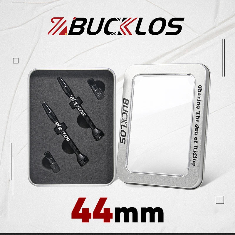 BUCKLOS 40mm/44mm Tubeless Presta Valve F/V CNC Anodized Aluminum Alloy Bicycle Valve Road Bike Tubeless Tire Valve Cycling Part