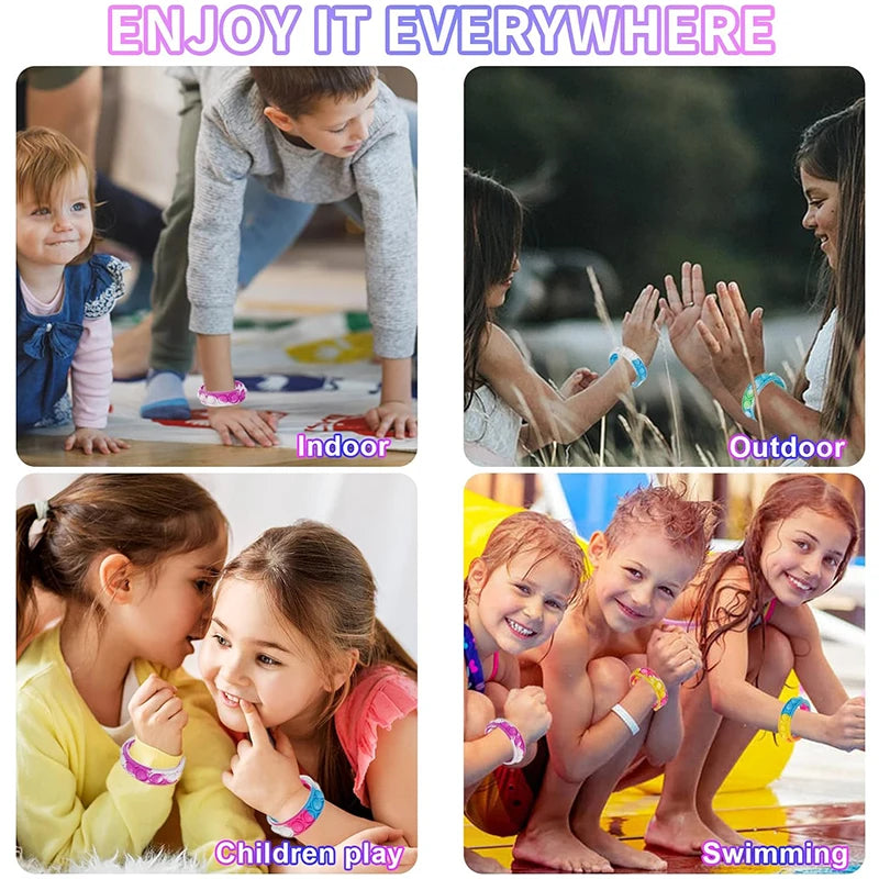 24/48/72Pcs Pop Bracelet Fidget Toy Kids Birthday Party Favors Goodie Bag Filler Sensory Stress Relief Christmas Gift Supplies