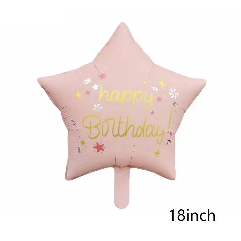 Cute Matte Rainbow Cake Bear Foil Balloon Kids Adult Birthday Party Decorations Cartoon Bow Candy Ice Cream Balloons Globos