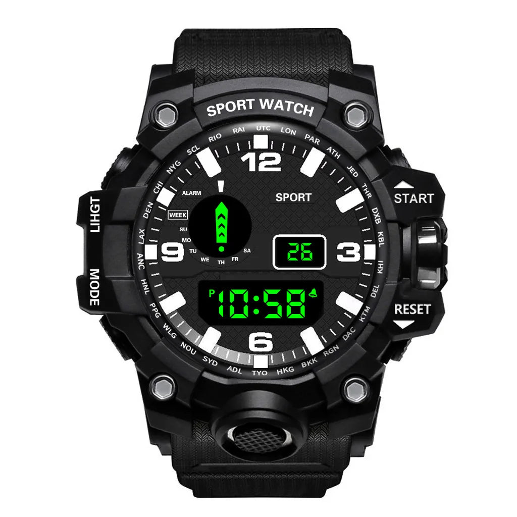 YIKAZE Sports Watch Men's LED Digital Watches Multifunction Military Waterproof Fitness Electronic Watch For Man