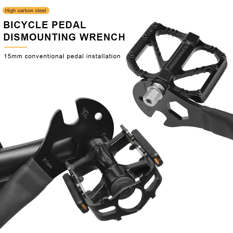 Bicycle Pedal Wrench Extra Long Handle MTB Road Mountain Bike Pedals Install Remover Removal Replace Repair Tool Spanner 15mm