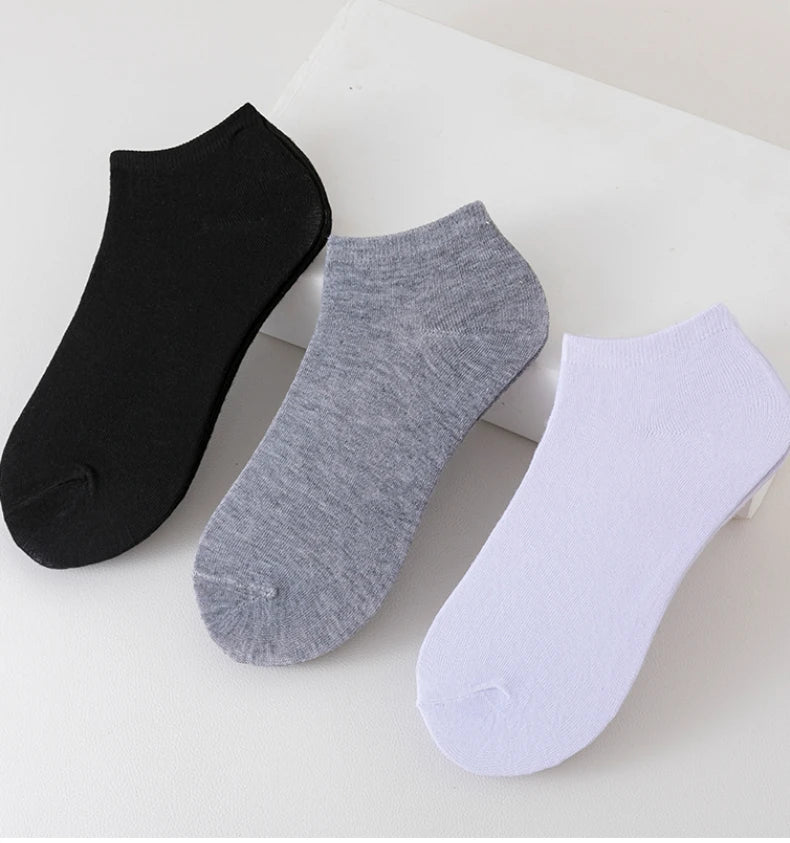 5/6/7/10 Pairs Women/Men Boat Socks Invisible Low Cut Silicone Non-slip Summer No-show Ankle Socks Solid Color Casual Breathable