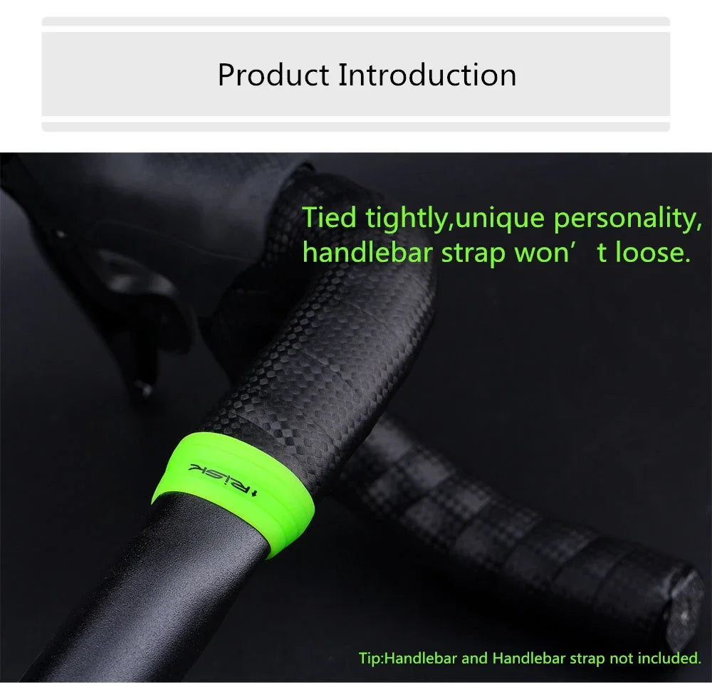 Risk 1 Pair Road Bike Handlebar Strap Fixed Ring, Silicone Non-Slip Bicycle Handlebar Tape Fixing Ring, Anti-Slip Rubber Sleeve