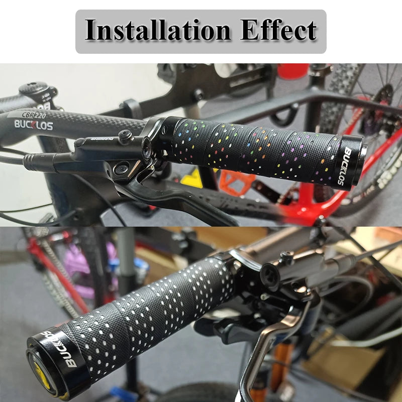 BUCKLOS Bicycle Grips Bike Handlebar Grips Non-slip Aluminum Double Lock Bicycle Handles MTB Cuffs Mountain Bike Grips