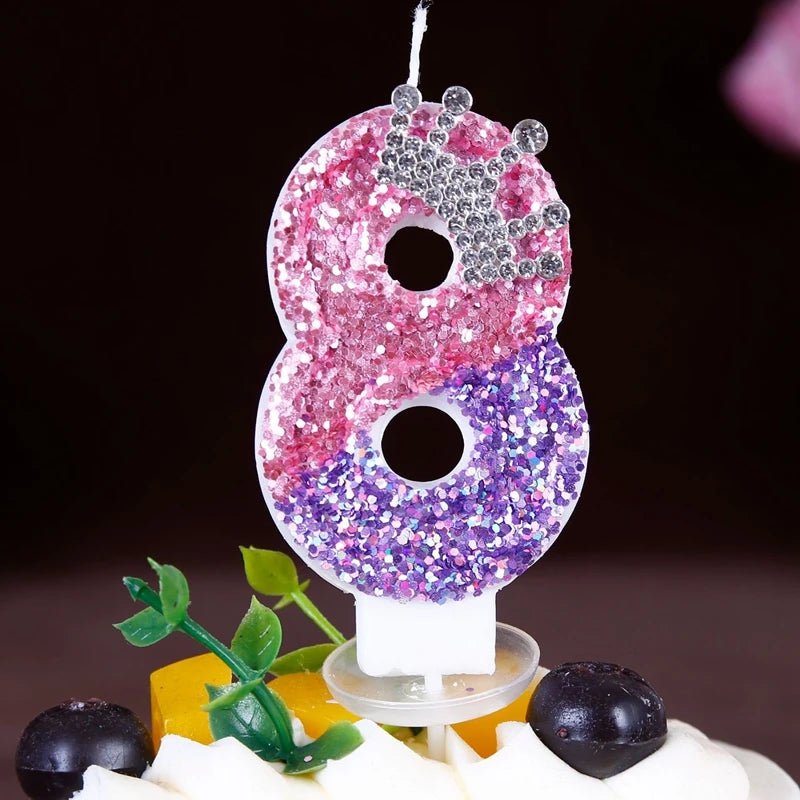 1st Birthday Candle Cake Topper Colours Creative Number 1 Candle Cute Pink Butterfly Digital Candle Birthday Wedding Party Decor