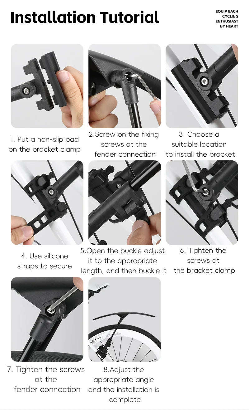 WEST BIKING Road Bike Fender Aerodynamic Lightweight Bicycle Mudguard Set Adjustable Front Rear Mud Protector Bike Accessories
