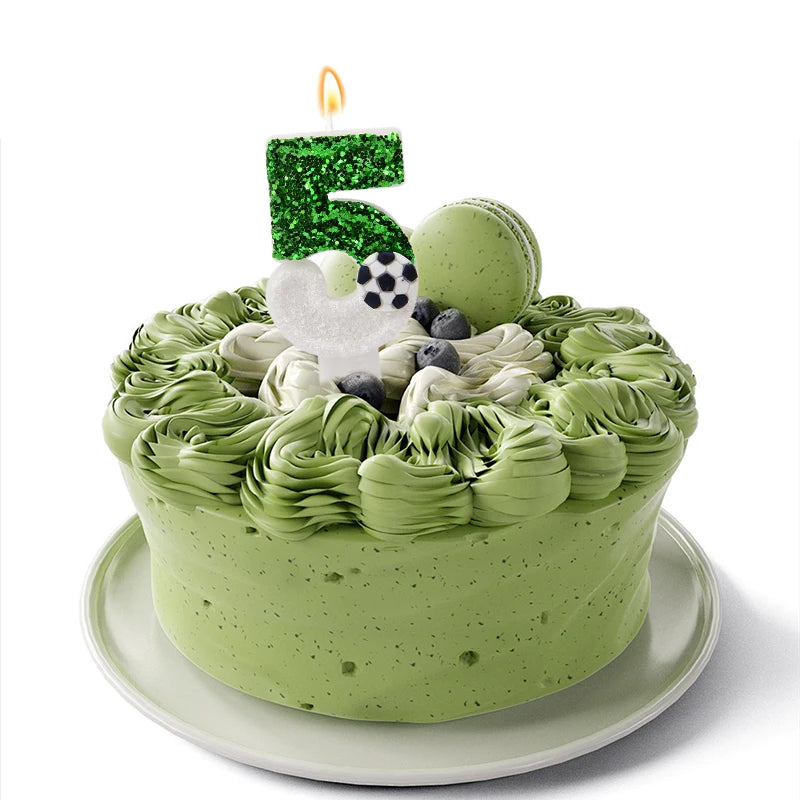 0-9 Number Soccer Cake Candles Kids Sports Theme Football Birthday Party Decoration Favors Cupcake Topper Cake Decor Supplies