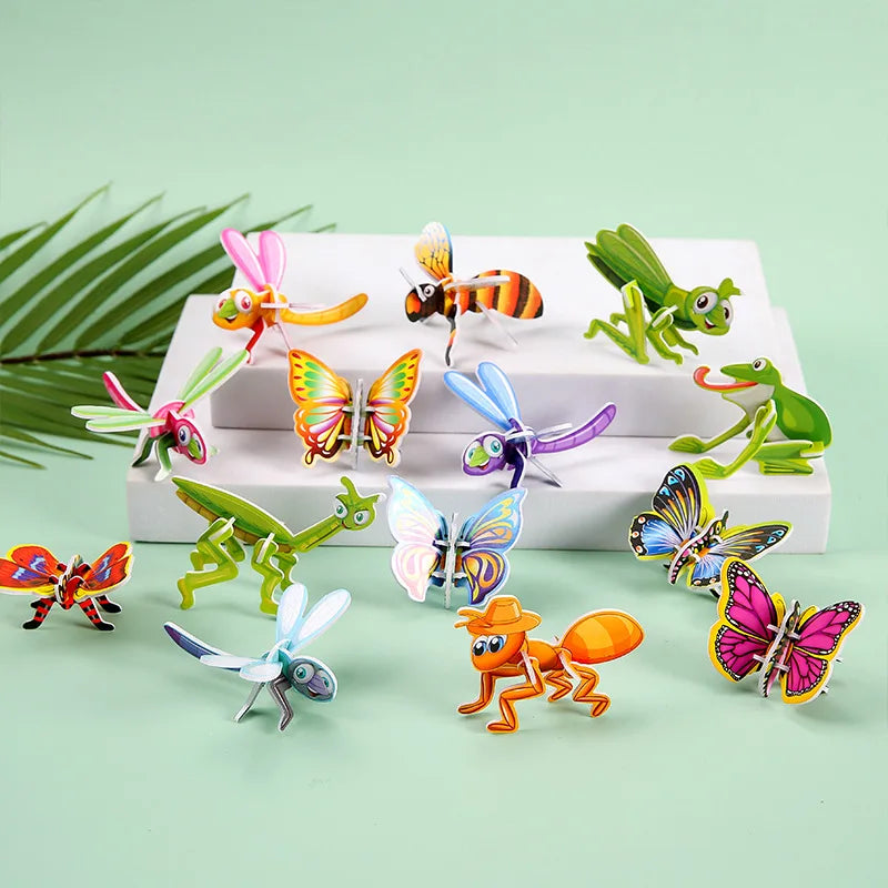 20pcs Cartoon Animals Foam Puzzle 3D Educational Toys for Kids Birthday Party Favors Guest Gift Classroom Rewards Goodie Fillers