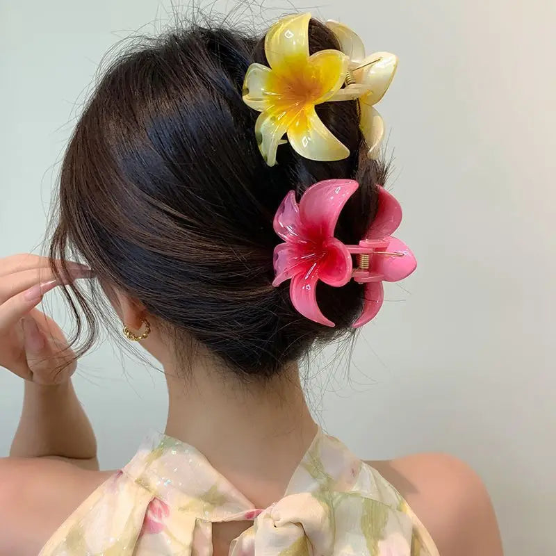 2/4PCS Fashion Women Flower Hair Clips Vacation Bohemia Egg Flower Hair Clips Barrettes Girls Large Hairpins Hair Accessories