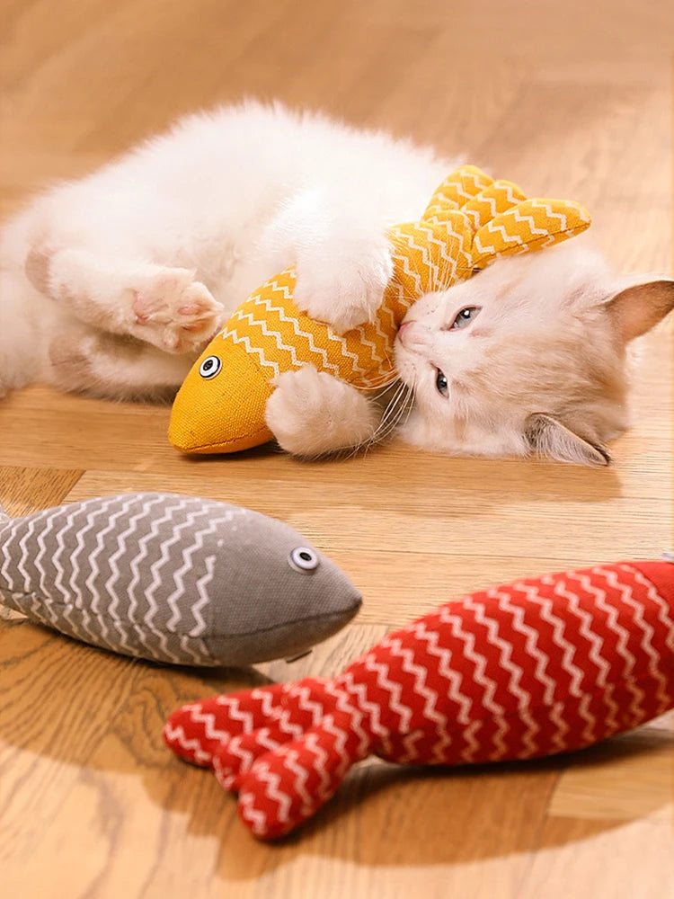 1PC Fun Cat Sackcloth Fish Toy High With Catnip Fish Pet Cat Gnawing Inside The Toy Room