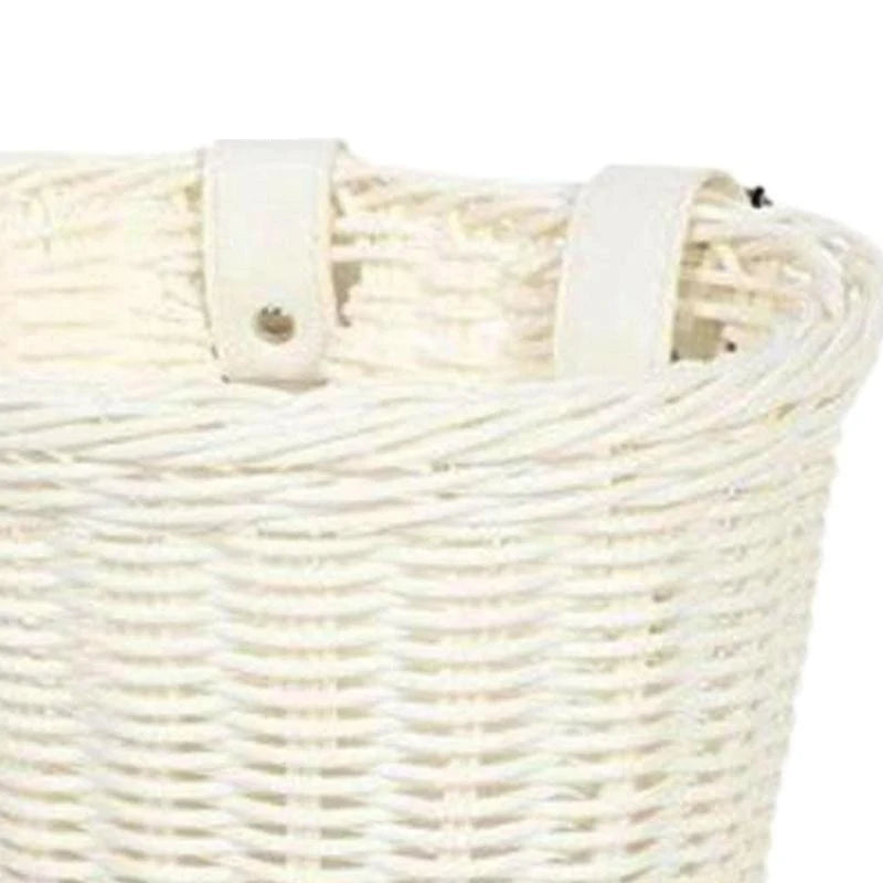 Bicycle Basket Rattan Woven Bike Storage Front Handlebar Basket Removable Waterproof Bicycle Pannier Basket Kid Bike Carrier Bag