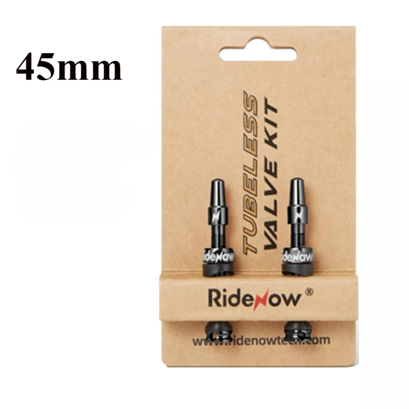 Ridenow Tubeless Valve 45/65/85mm Anodized Aluminum Alloy Bicycle Presta Valve Removable Core Air Valve for Road MTB Gravel Bike