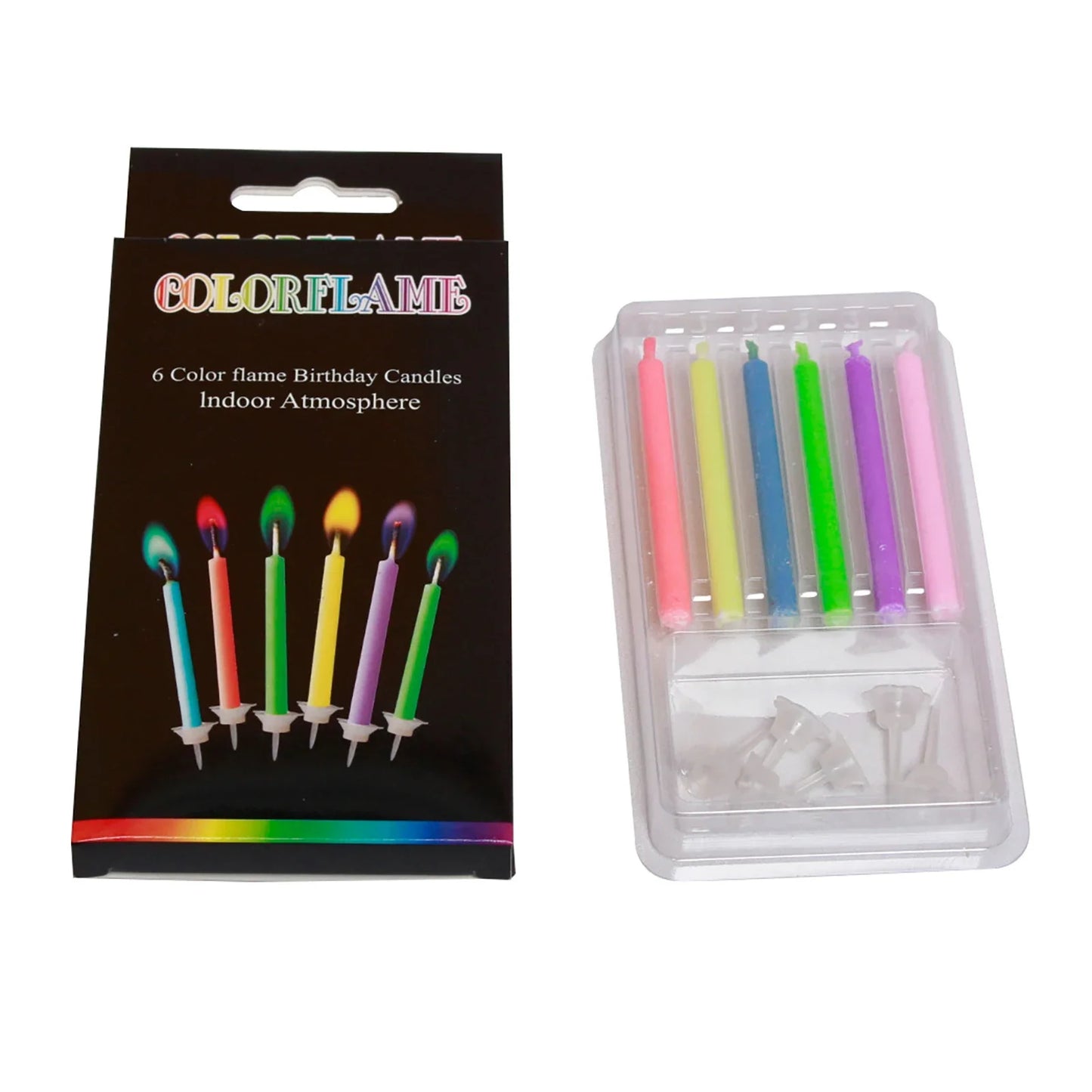 Multicolour Flame Candles Colorful 6/12pcs/pack Wedding Party Birthday Cake Candles Decoration Party Supplies for Children Kids