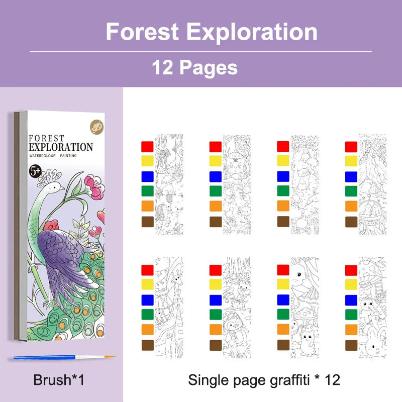 Coloring Books Portable Watercolor Painting Book Graffiti Picture Books Painting Drawing Toys For Children Gift