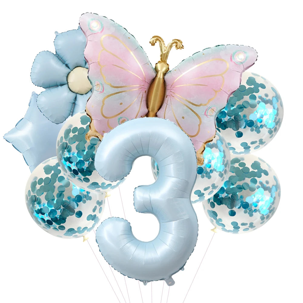 Butterfly Balloons 5th Birthday Decor for Girls Pink Butterfly Foil Balloons for Butterfly Themed Party Wedding Birthday Decors