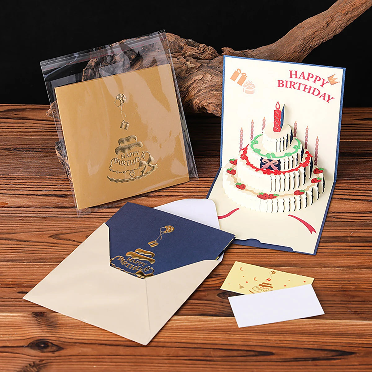 Musical Birthday Greeting Cards 3D Pop Up Gift Card with Led Music Gift Cards with Envelope Wedding Decorations for Tables
