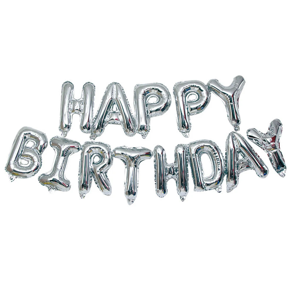 Multi-colored HAPPY BIRTHDAY Letters Foil Balloons Set Banner Heart Balloon Latex Confetti Balloon Birthday Party Decor Supplies