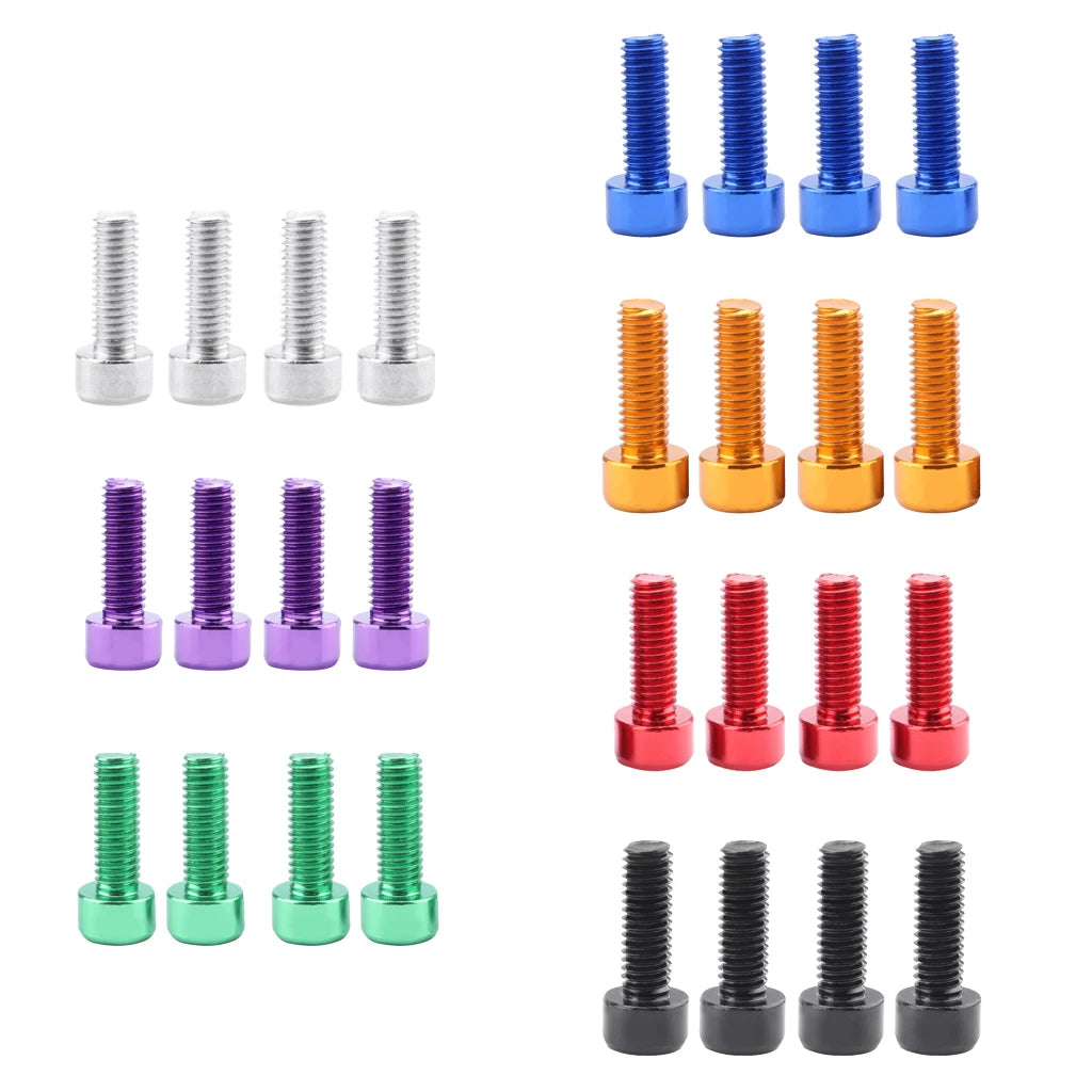 4 Pcs Bicycle Water Bottle Cage Bolt Cycling Accessories Kettle Holder Aluminum M5 Screw Handle Bikes Part for MTB Road Bike