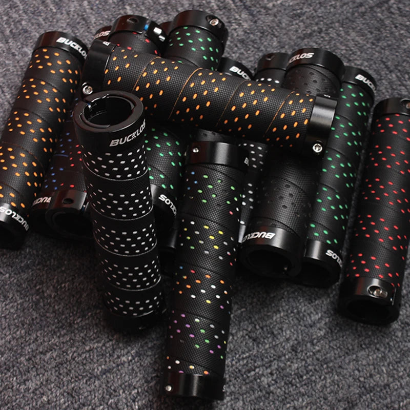 BUCKLOS Bicycle Grips Bike Handlebar Grips Non-slip Aluminum Double Lock Bicycle Handles MTB Cuffs Mountain Bike Grips