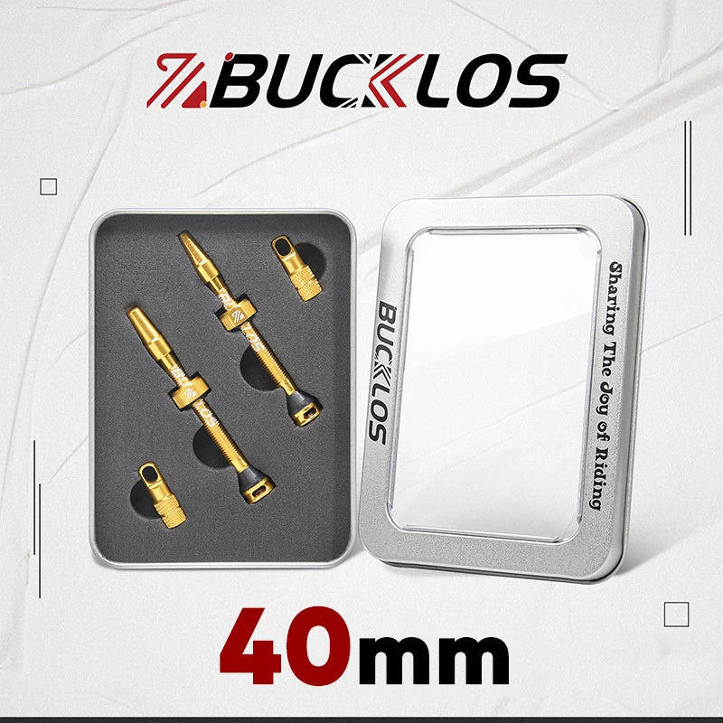 BUCKLOS 40mm/44mm Tubeless Presta Valve F/V CNC Anodized Aluminum Alloy Bicycle Valve Road Bike Tubeless Tire Valve Cycling Part