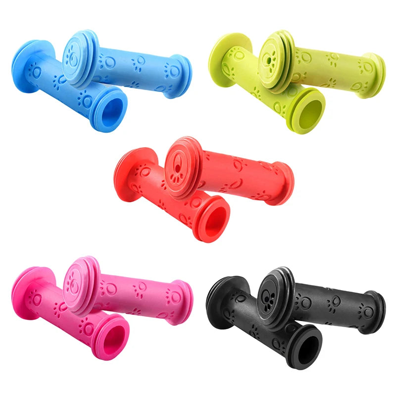 1 Pair Scooter Child Kids Bicycle Grip Anti-Slip Handlebar 22MM Silica-Gel Material Holes Children Bike Accessory Anti-skid