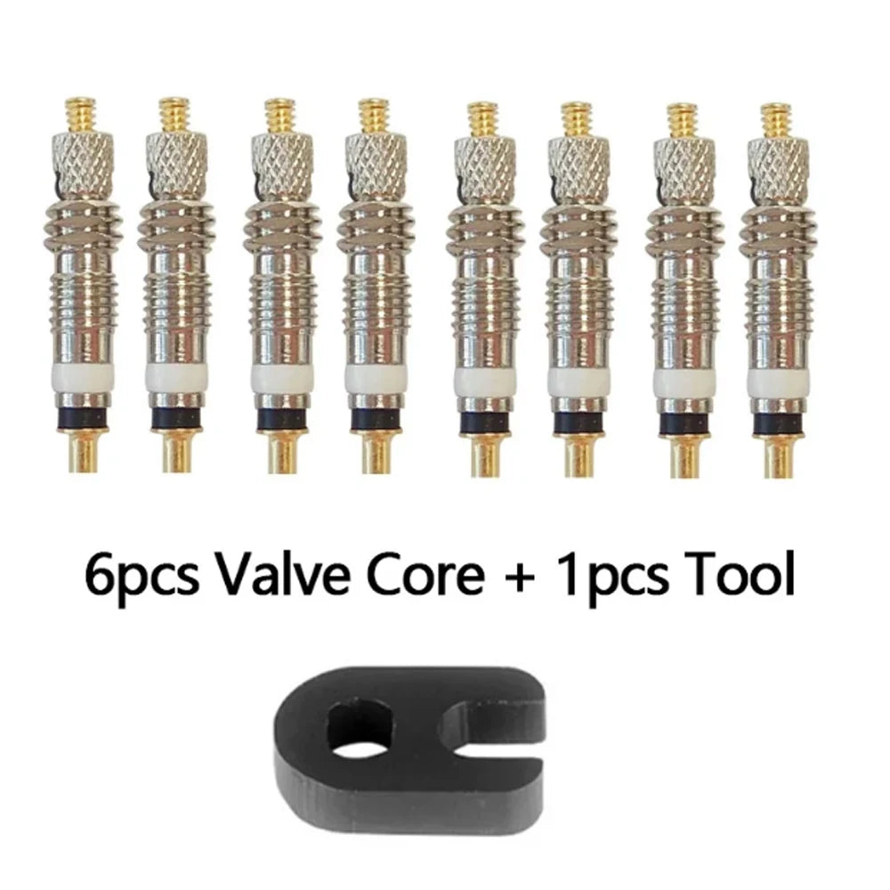 6/12pcs Bicycle Removable Presta Valve Core Bike Replacement Brass Tubeless Core Remover Tool for Tubeless for Road MTB Bike