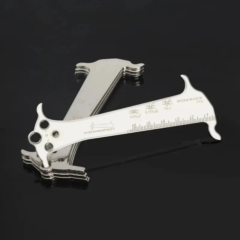 Bicycle Chain Wear Indicator Ruler Repair Tool Stainless Steel Mountain Road Bike Chain Gauge Measurement Checker Screw Diameter