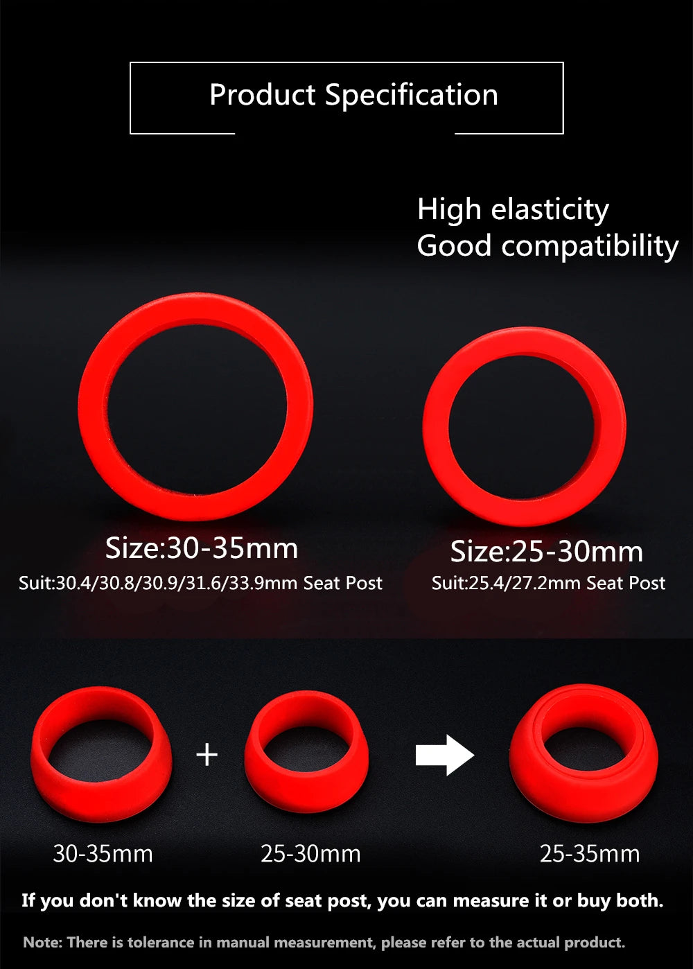 Risk 1Pc Cycling Silicone Waterproof Mountain Bike Seatpost Protective Bicycle Seat Post Rubber Ring Dust Cover