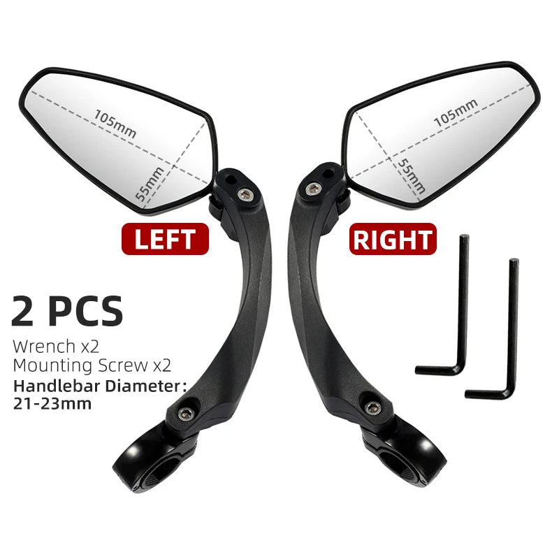 WEST BIKING Anti-Glare Bicycle Mirror Handlebar Rear View Wide Range Back Sight Reflect electric scooter Mirror bike accessories