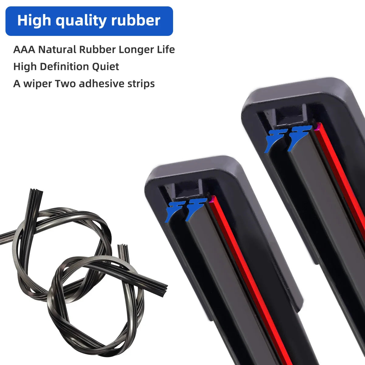 Automotive universal J/U hook double rubber strip wiper blade boneless wiper blade 14 "16" 18 "19" 20 "21" 22 "24" 26“